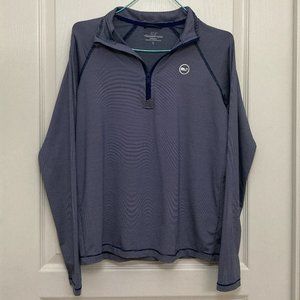 Vineyard Vines | Sankaty Quarter-Zip / Pullover | Blue and White Striped- L (16)